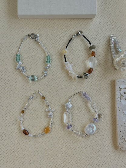 Color Stone Dream Baroque Pearl Crystal Bracelet