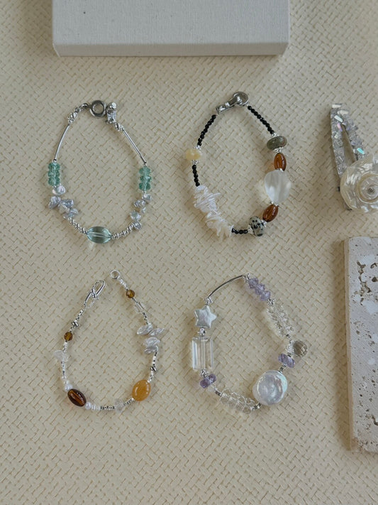 Color Stone Dream Baroque Pearl Crystal Bracelet