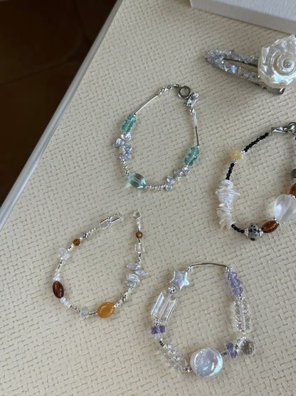 Color Stone Dream Baroque Pearl Crystal Bracelet