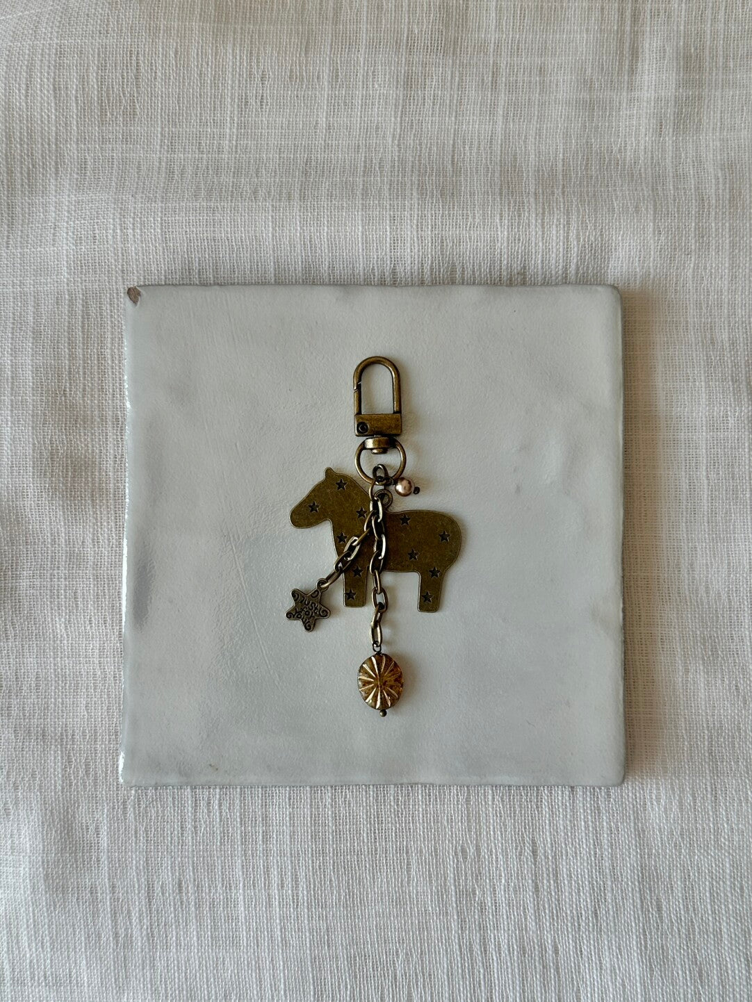 Vintage Dala Horse Star Bag Charm