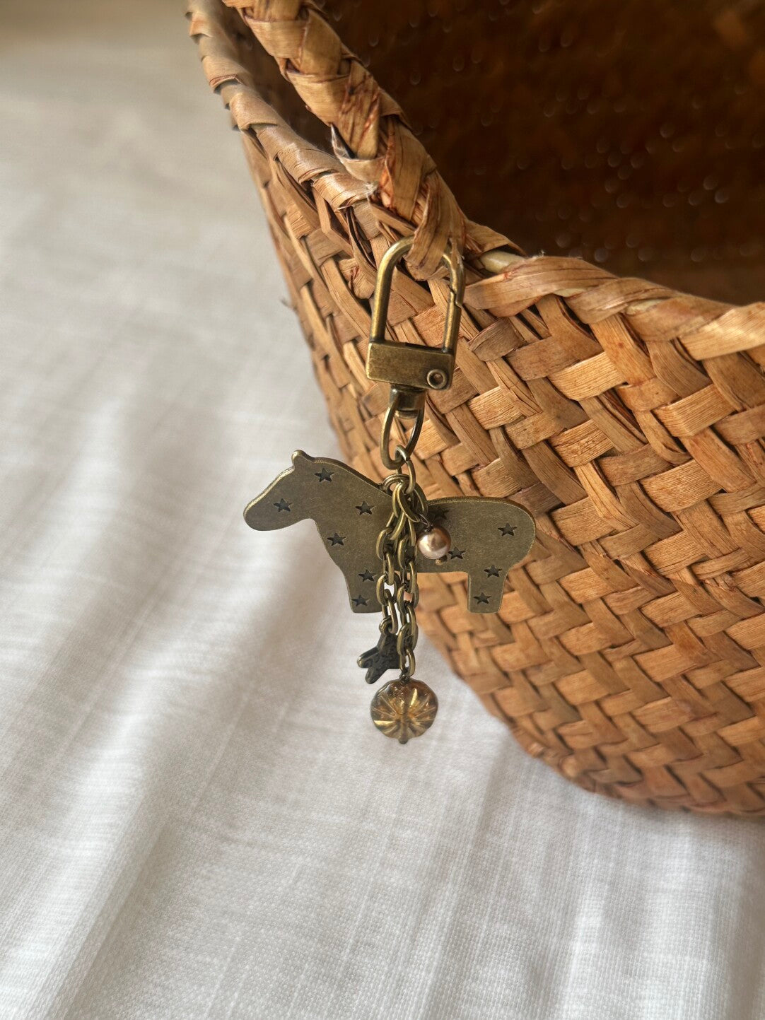 Vintage Dala Horse Star Bag Charm