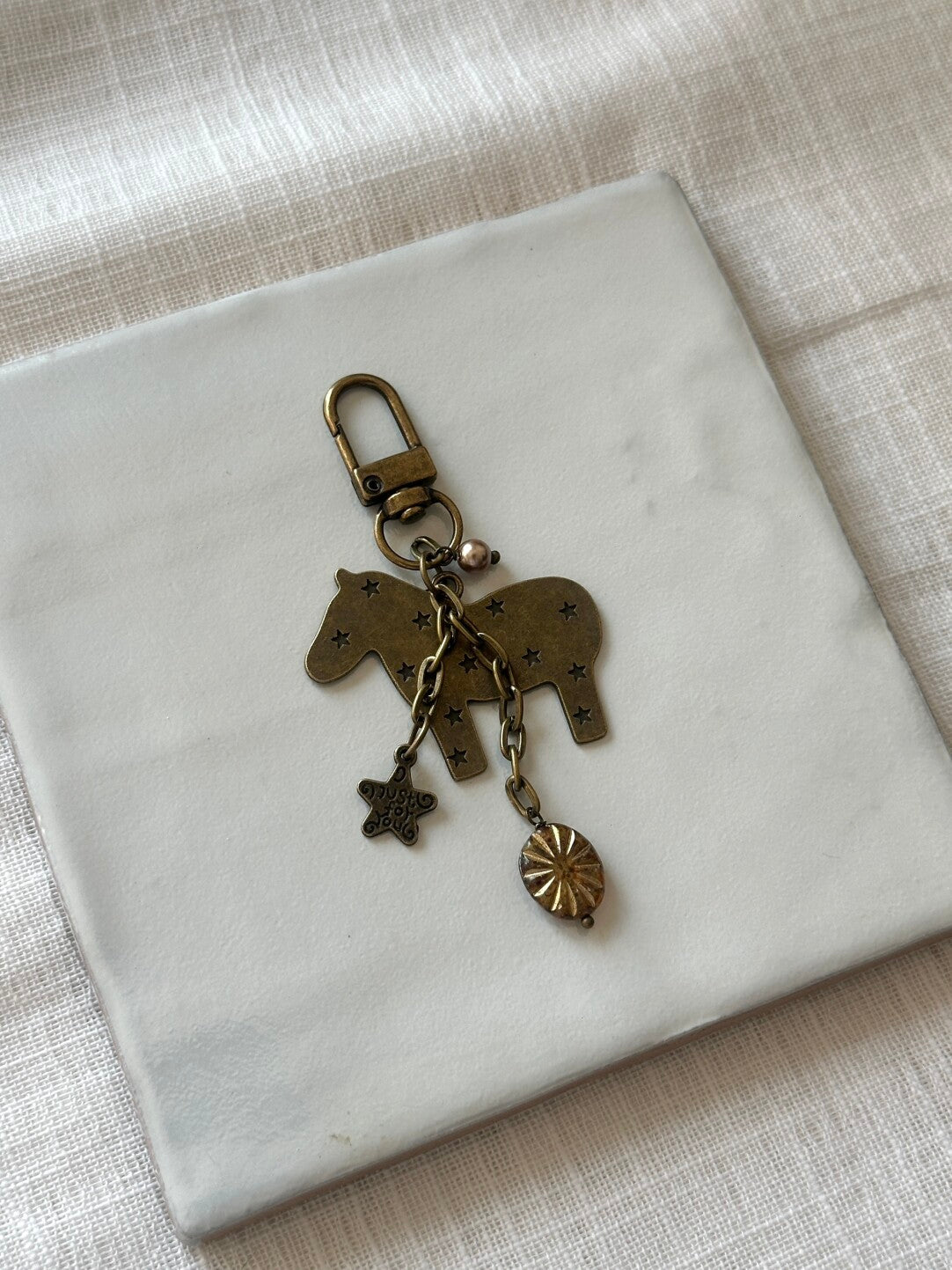 Vintage Dala Horse Star Bag Charm