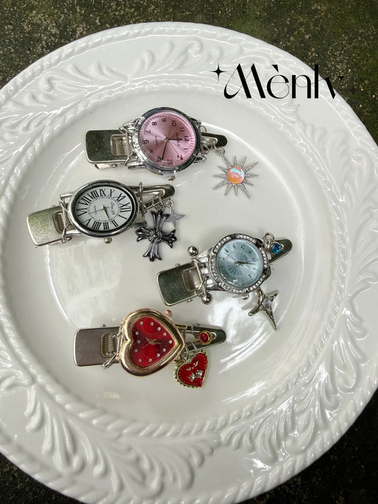 Heart Clock Hair Clip