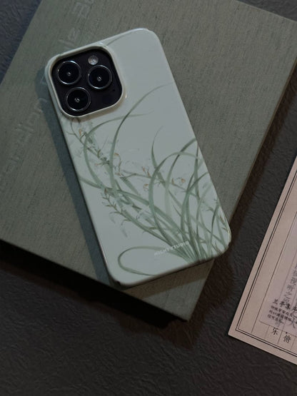 「Chinoiserie」Orchid grass Chinese traditional painting phone case