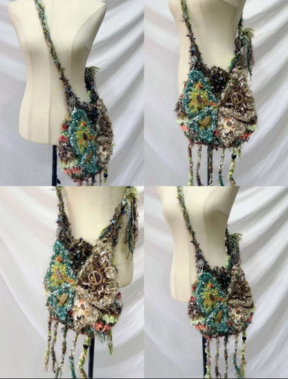 Handmade Boho Butterfly Messenger Bag