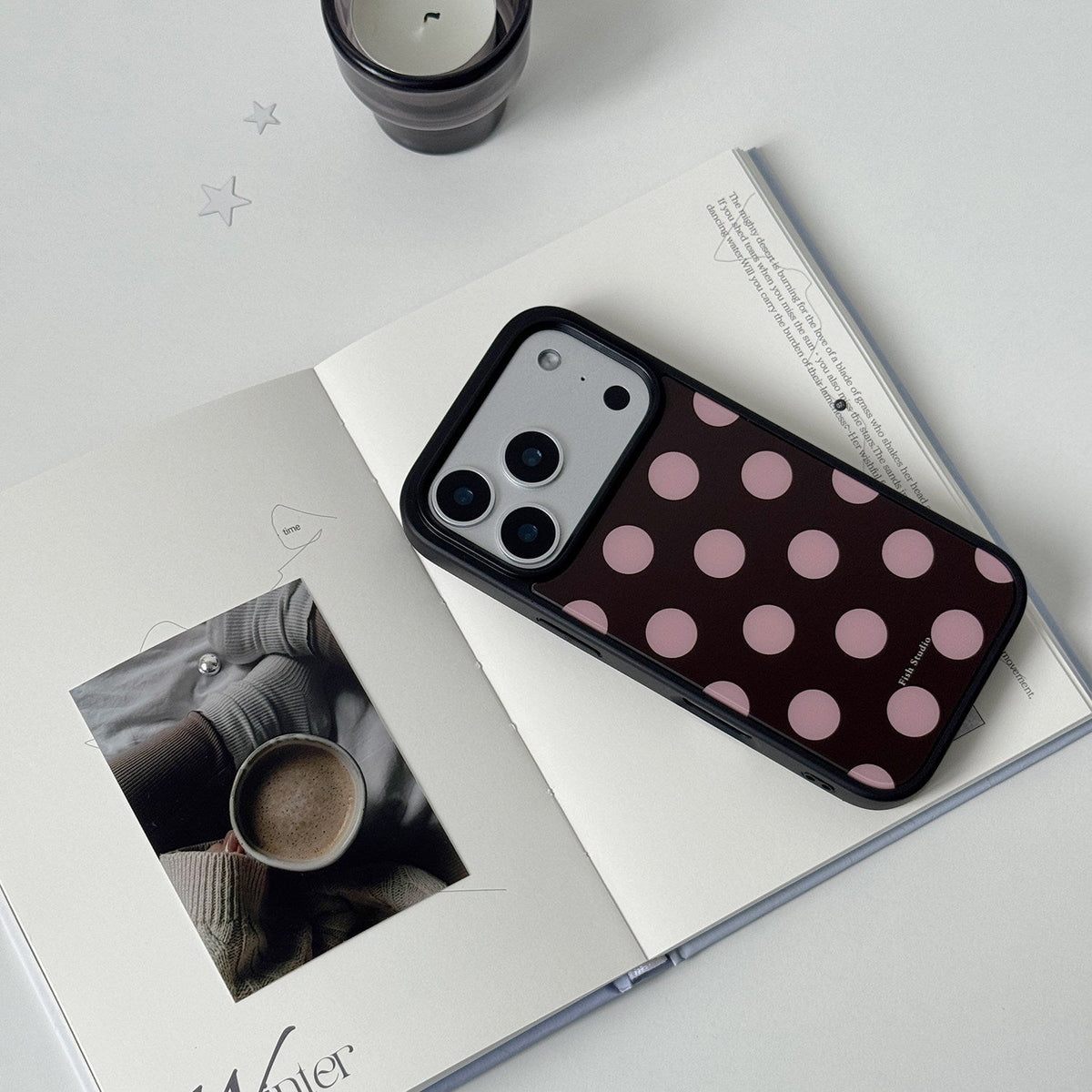 Vintage Polka Dot Phone Case-FI015AC | Acrylic Phone Case | Three Fleas