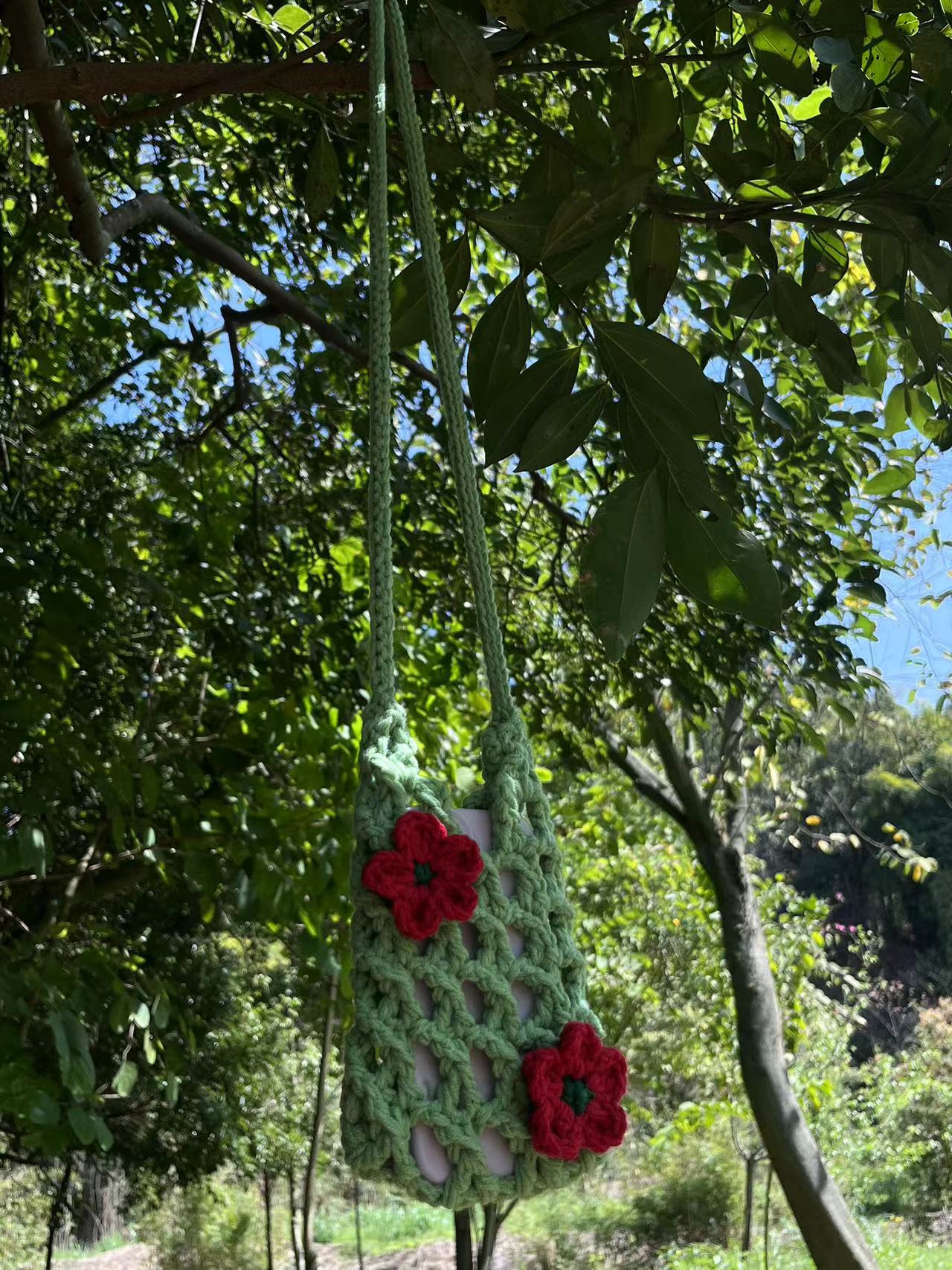 Handmade Crochet Flower Crossbody Phone Bag