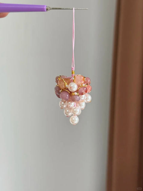 Bunch of Grapes Beaded Pendant With Phone Case