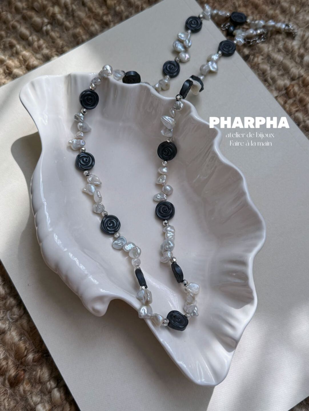 Pharpha Dried Rose Baroque Petal Pearl Necklace