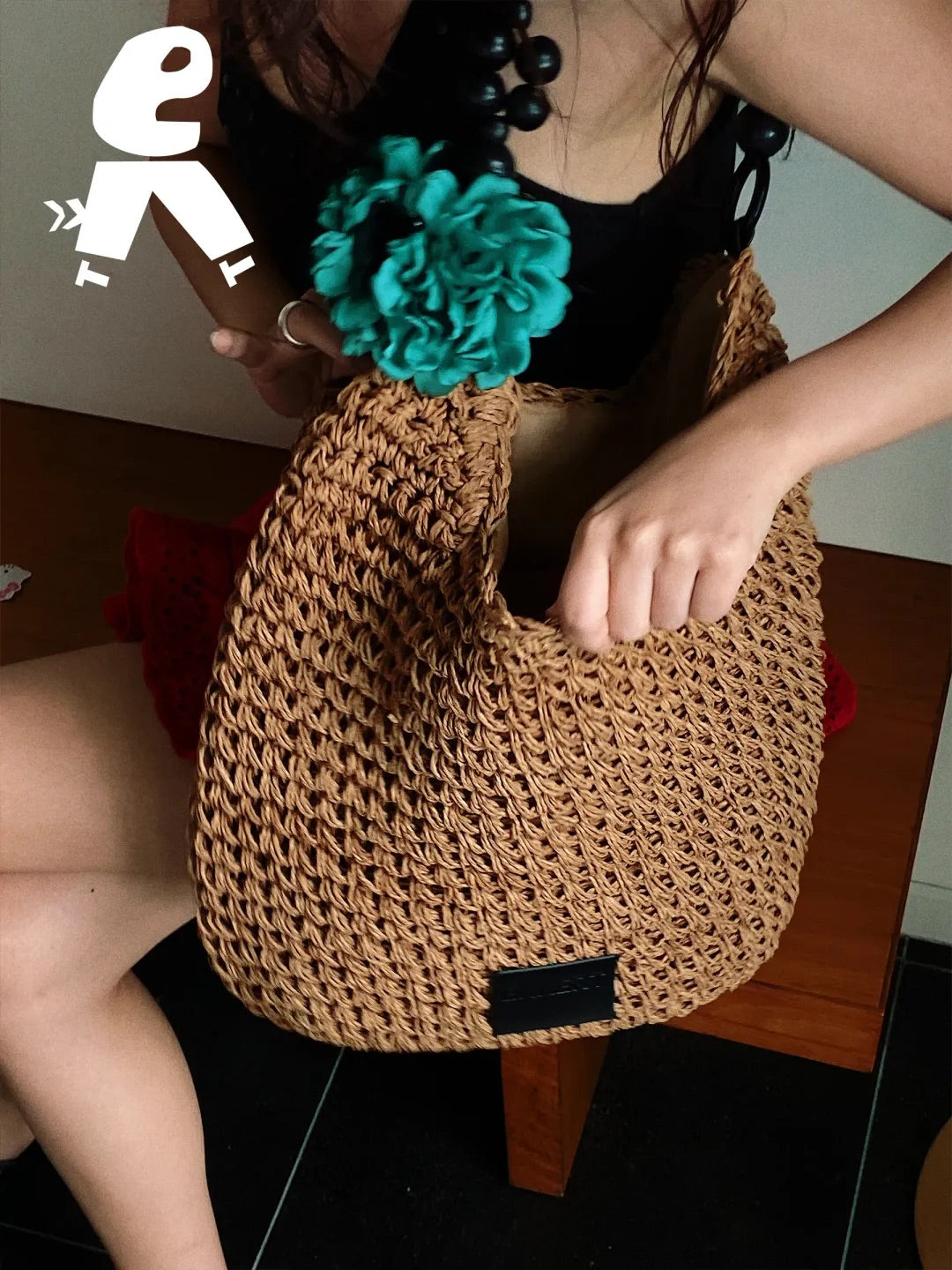 Casual Woven Shoulder Bag