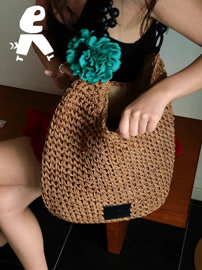 Casual Woven Shoulder Bag