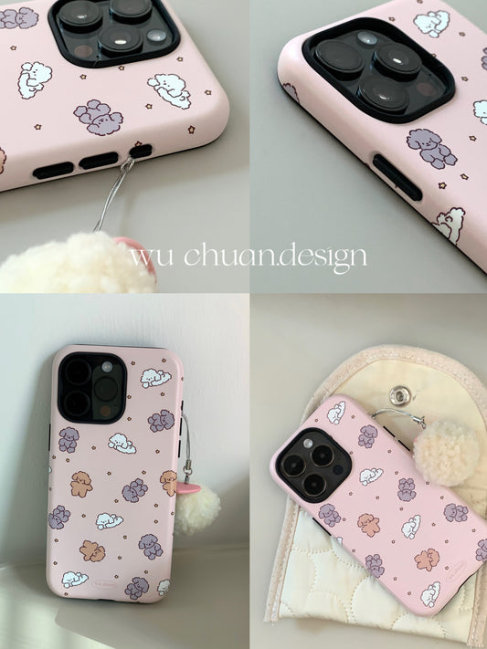 Happy Puppy Printed Double Layer Phone Case