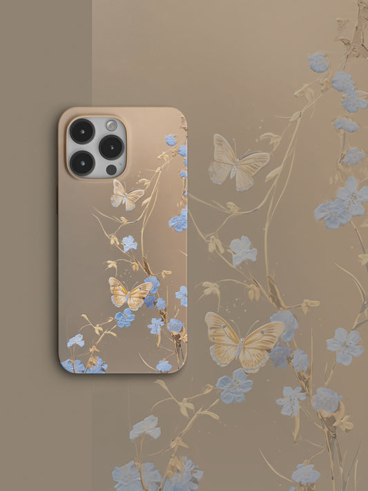 「Chinoiserie」Butterfly with Flowers Printed Phone Case