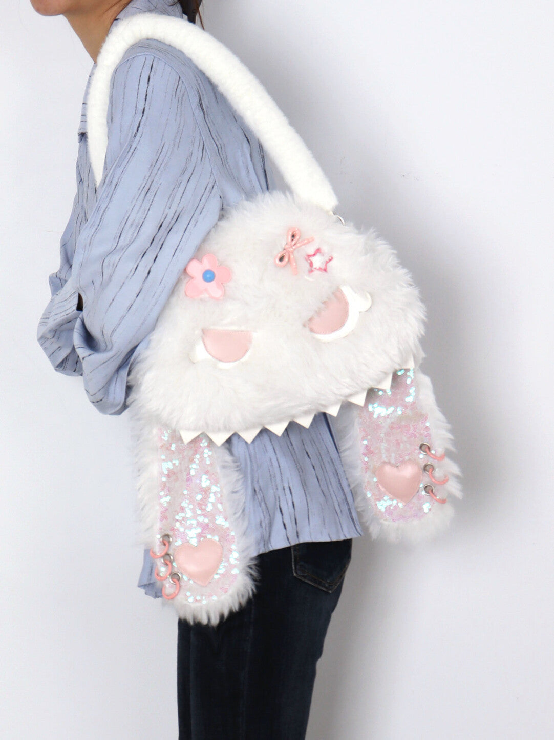 Cute Hidden Face Bunny Shoulder Bag | Bag | Three Fleas