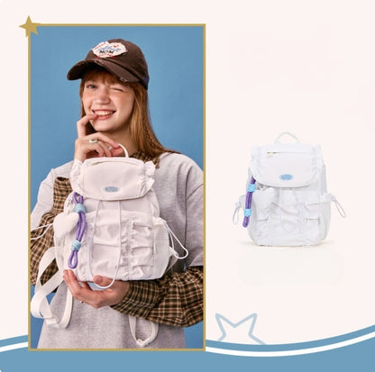 Vanwalk Starry Series Ruffled Drawstring Mini Backpack