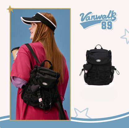Vanwalk Starry Series Ruffled Drawstring Mini Backpack