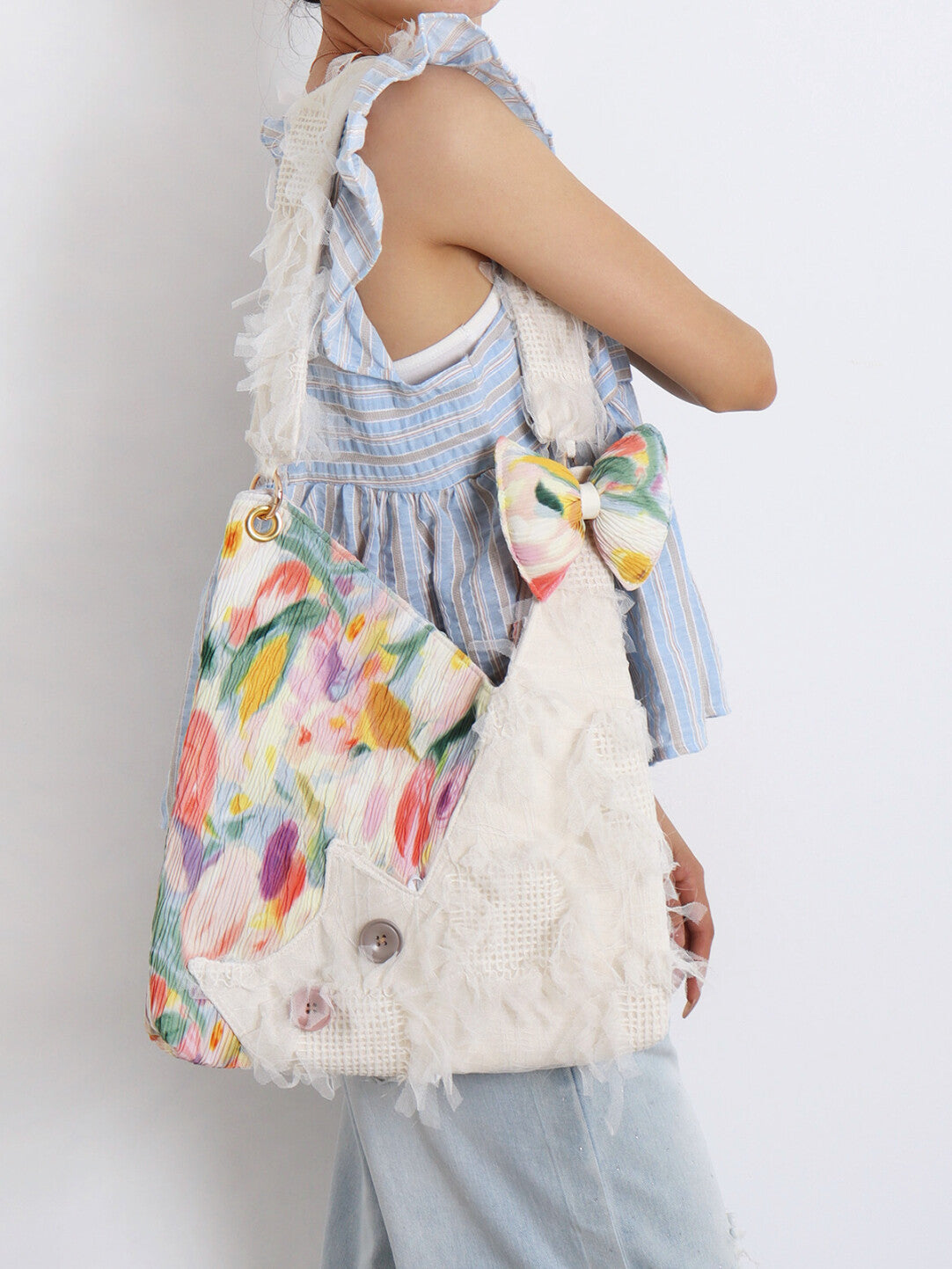 Floral Lace Cat Shoulder Bag | Bag | Three Fleas
