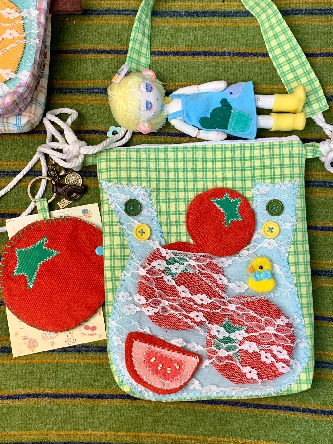 Handmade Tomato Fabric Bag