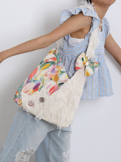 Floral Lace Cat Shoulder Bag | Bag | Three Fleas