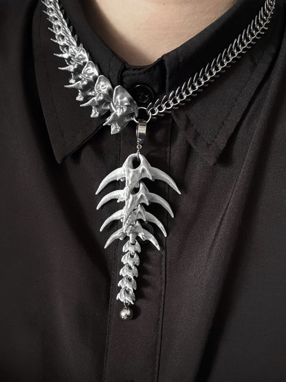 Twin Vertebrae Necklace/Earring Set,Lumivault.