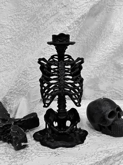 3D Printed Dark Gothic Rib Candle Holder