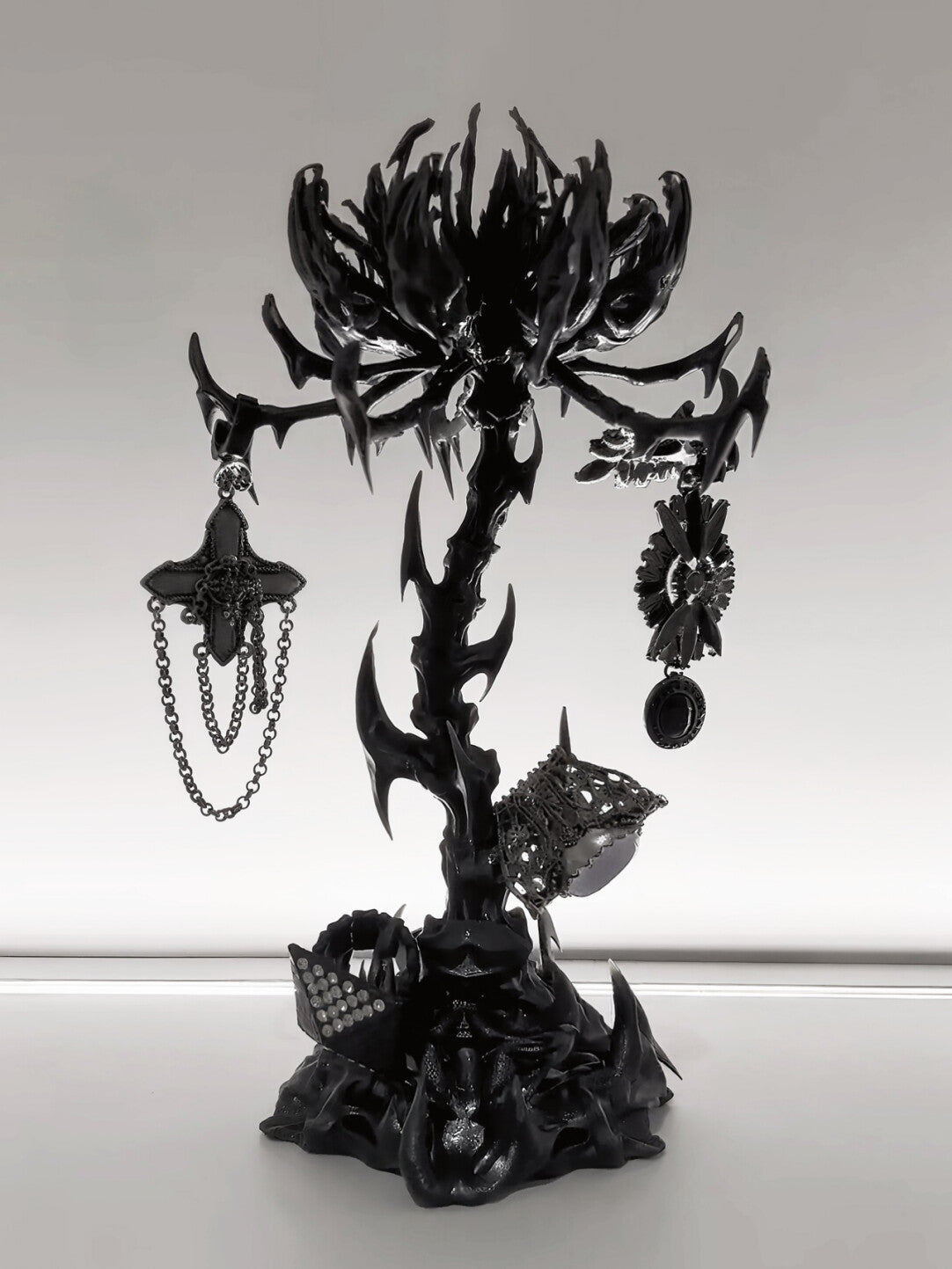 3D Printed Serpent Bone Flower Jewelry Stand