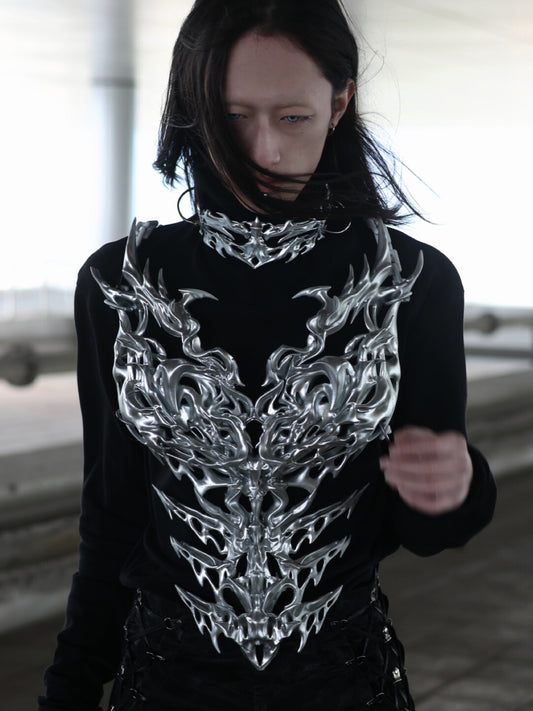 3D Printed Silver Battle Angel Chestplate