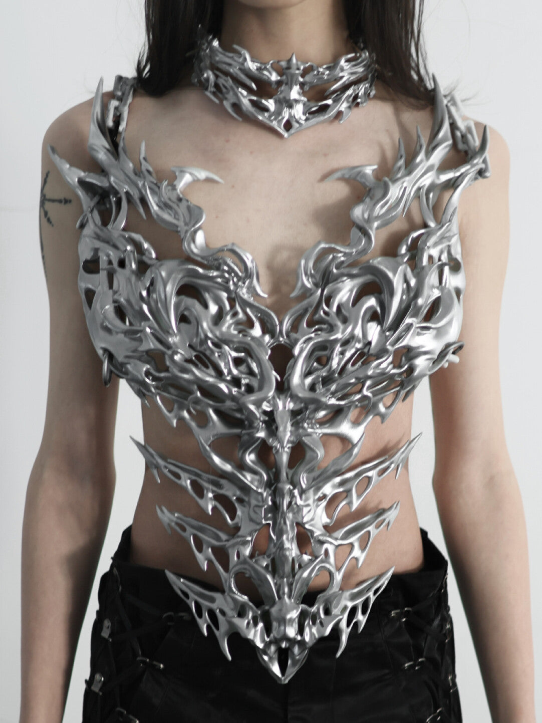 3D Printed Silver Battle Angel Chestplate