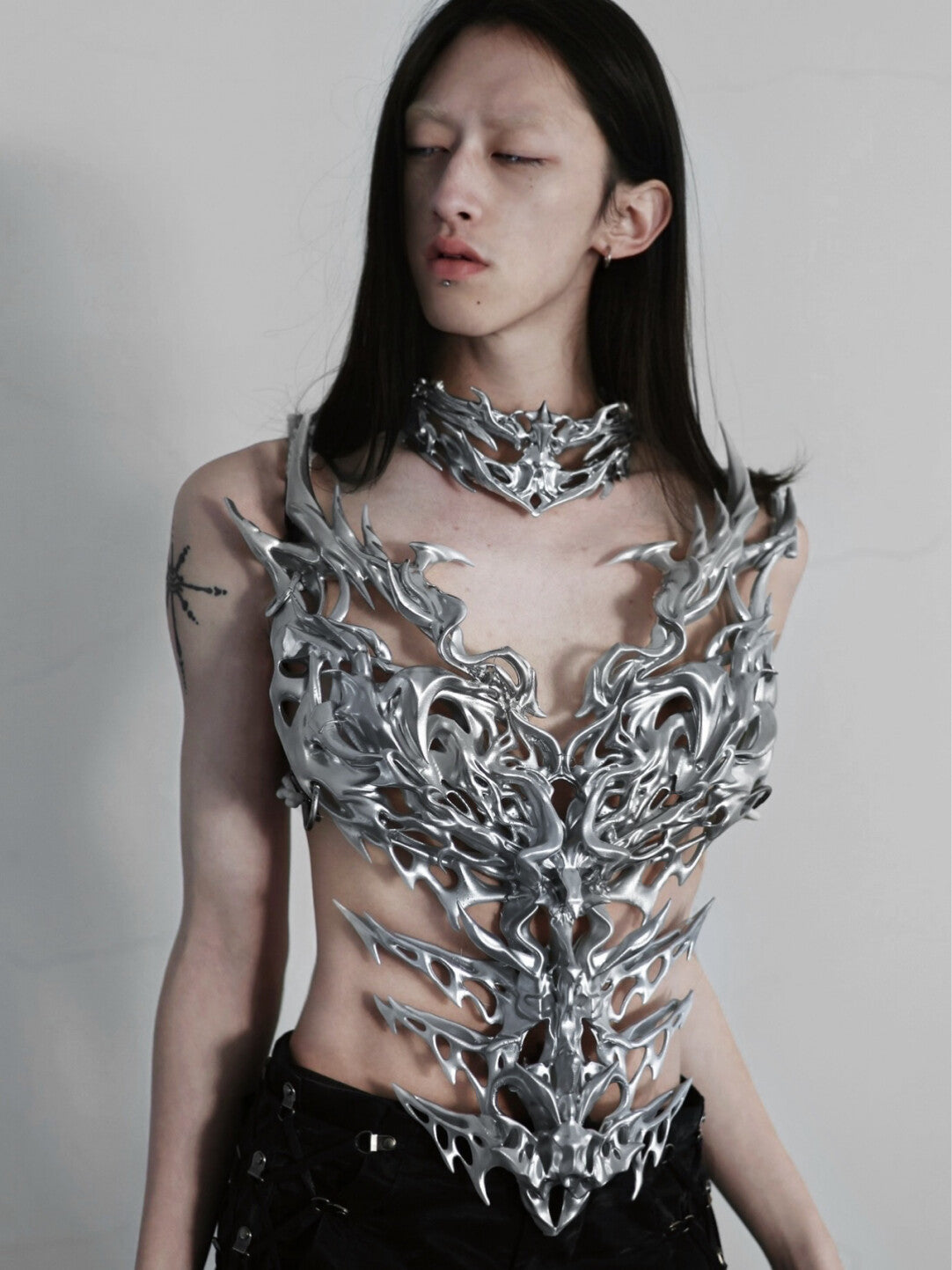 3D Printed Silver Battle Angel Chestplate