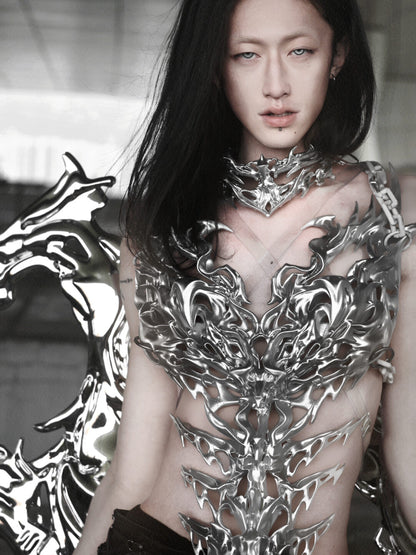 3D Printed Silver Battle Angel Chestplate
