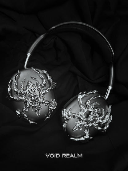 3D Printed Silver Bone Spider AirPods Max Case
