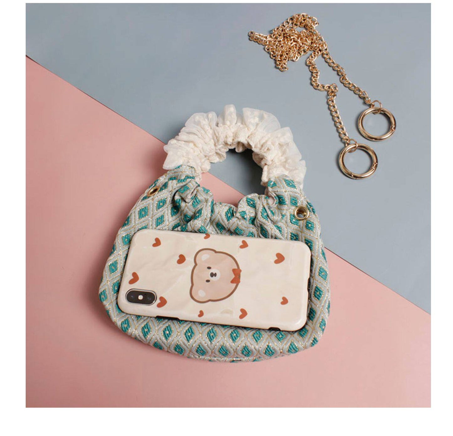 Retro Green Chinoiserie Crossbody Bag | bag | Three Fleas