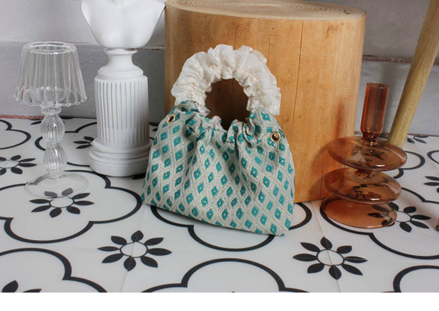 Retro Green Chinoiserie Crossbody Bag | bag | Three Fleas
