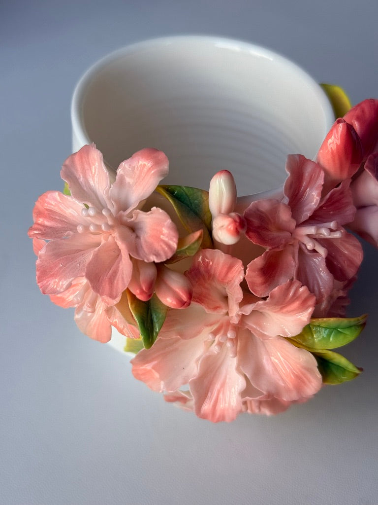 Pink Azalea Ceramic Cup