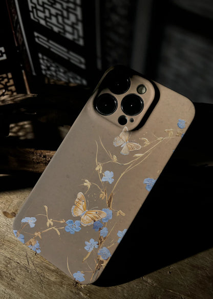 「Chinoiserie」Butterfly with Flowers Printed Phone Case