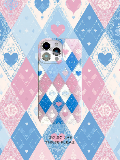 Artistic Metallic Luster Heartbeat Rhombus Phone Case IMD-SSL