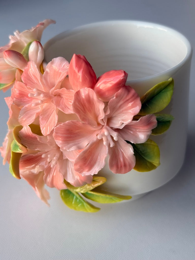 Pink Azalea Ceramic Cup