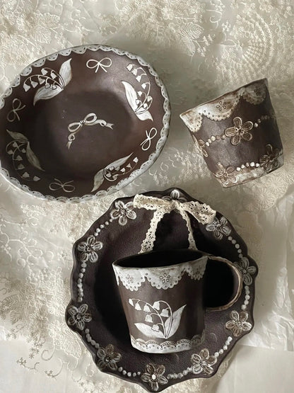 Lily of the Valley Hand-Painted Ceramic Plate