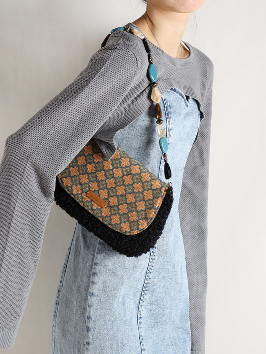 Vintage Chinoiseire Maillard Color Shoulder Bag | bag | Three Fleas