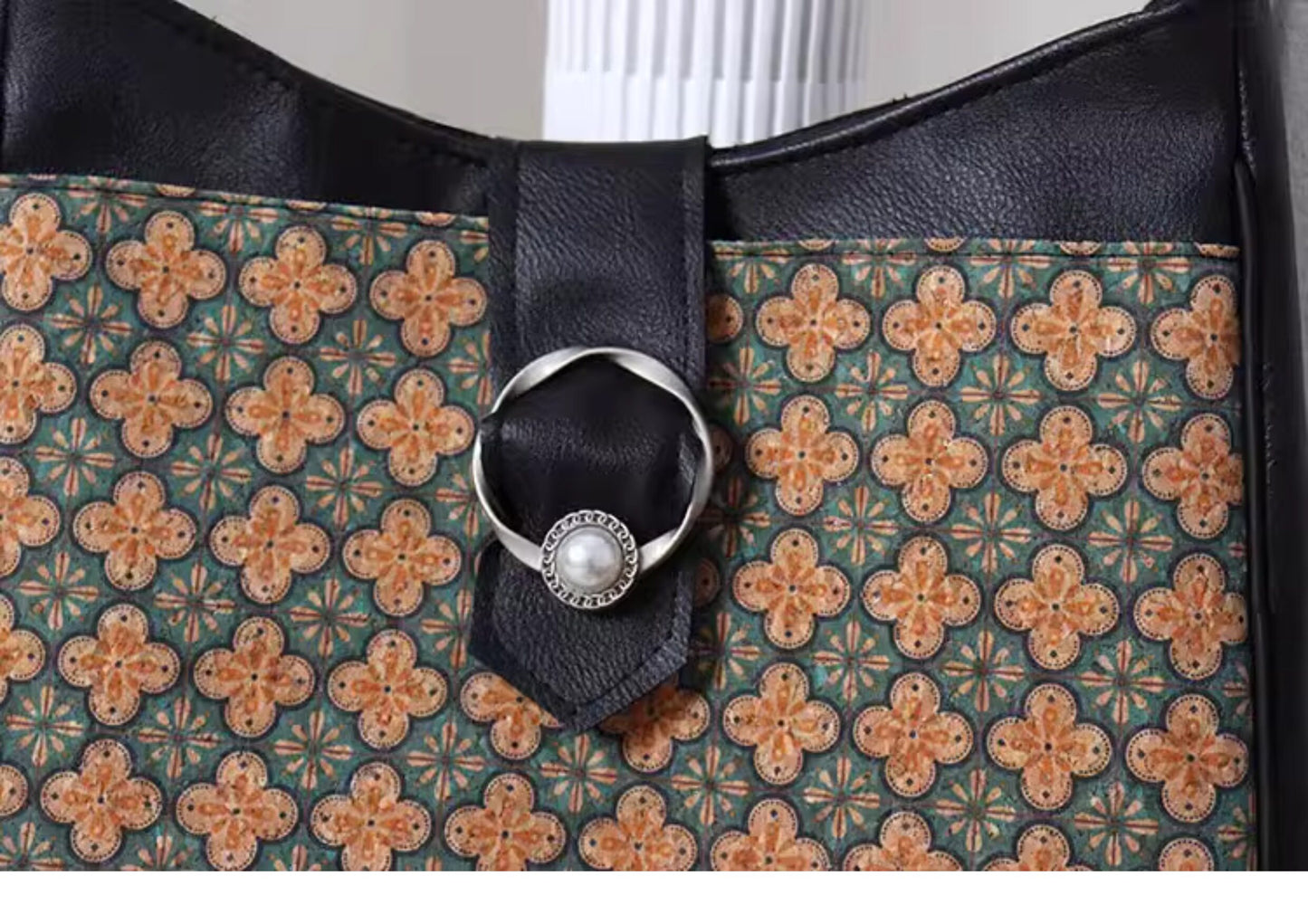 Vintage Floral Chinoiserie Shoulder Bag | bag | Three Fleas