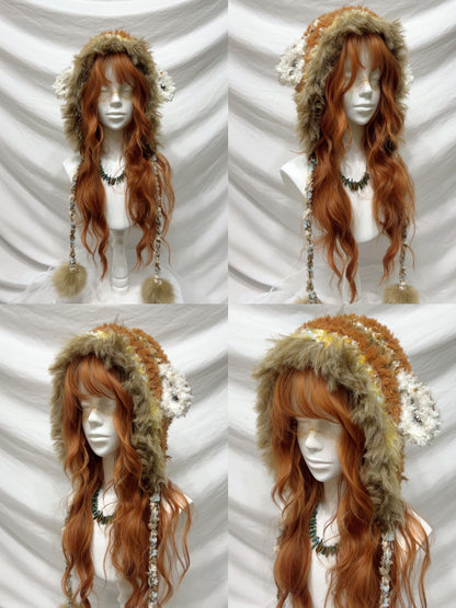 Sweet Animal Ear Pom-Pom Crochet Hat