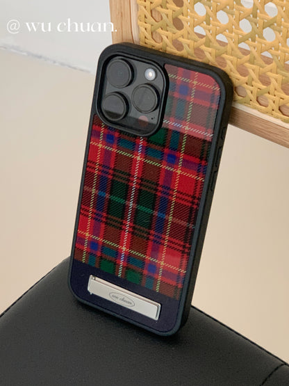 Red Plaid Phone Case with Stand