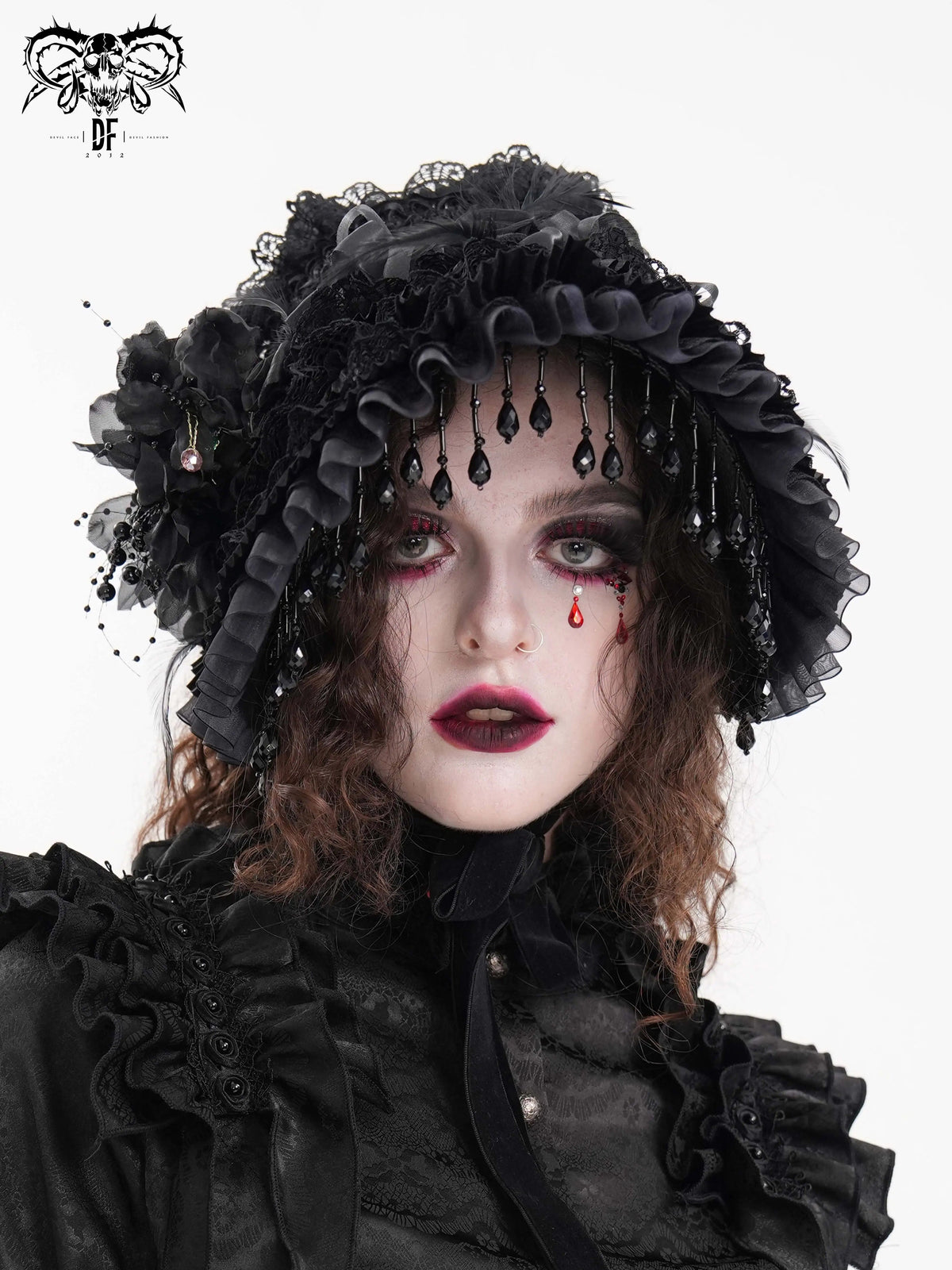 Pearl Fringe Widow Hat - DF12GX