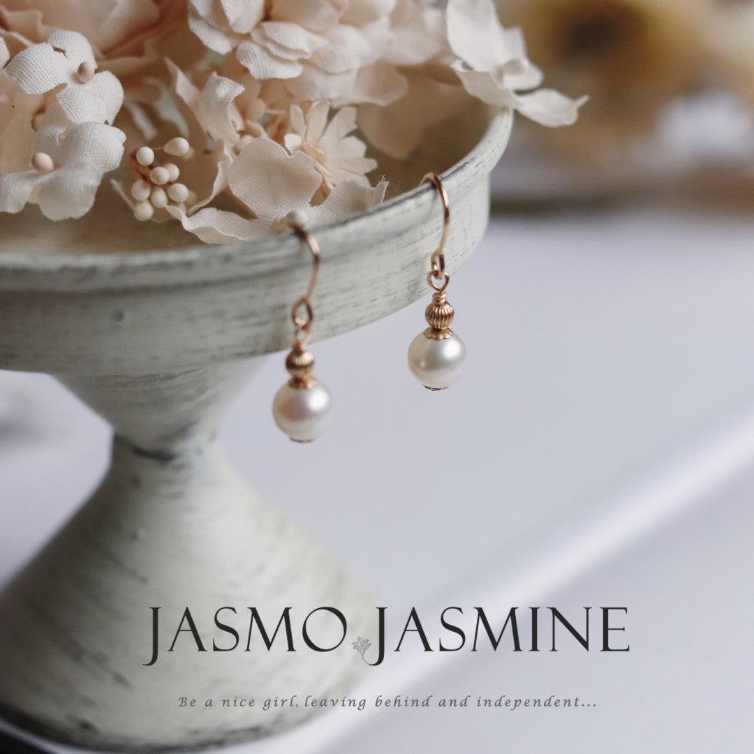 6-7mm White Freshwater Pearl Dangle Earrings