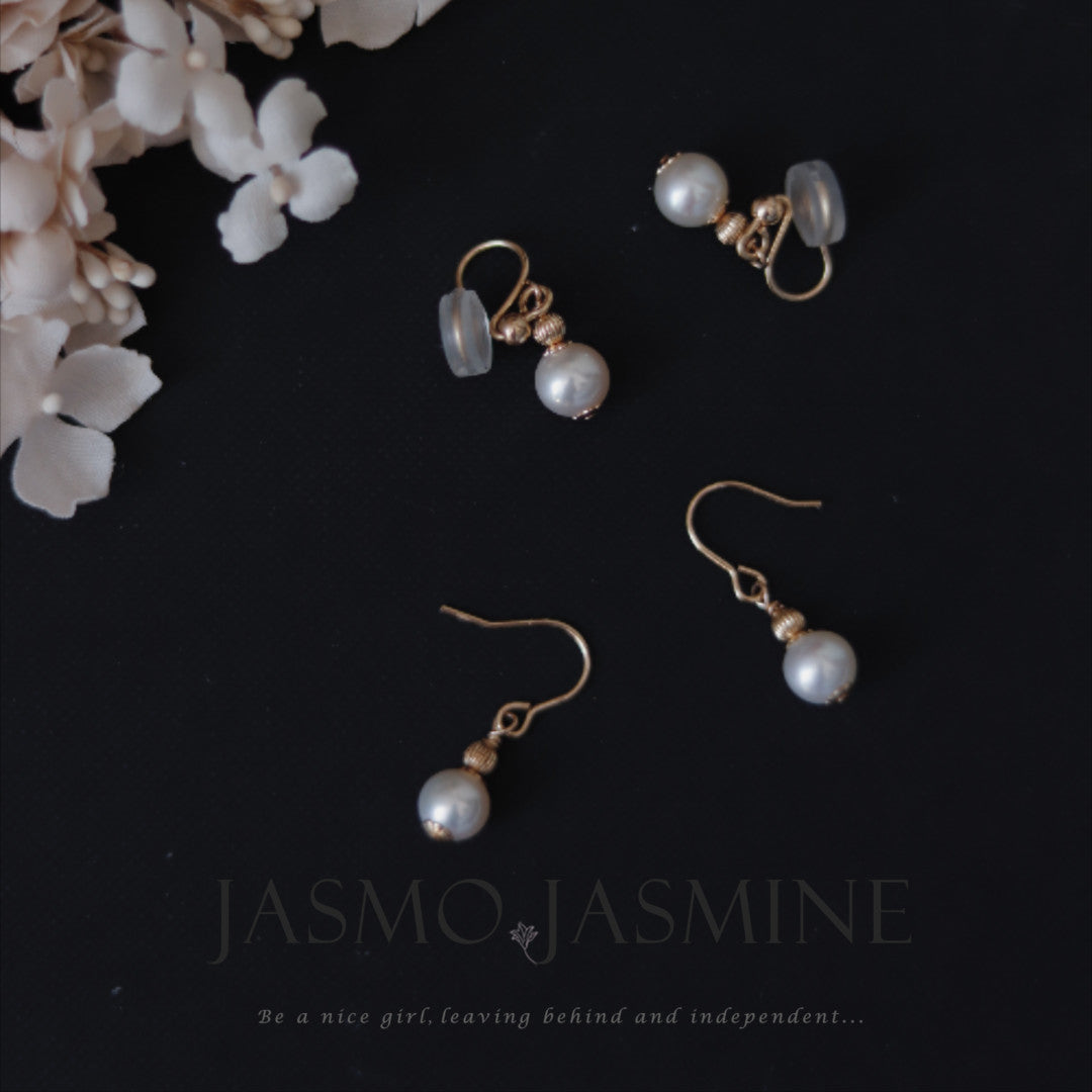 6-7mm White Freshwater Pearl Dangle Earrings