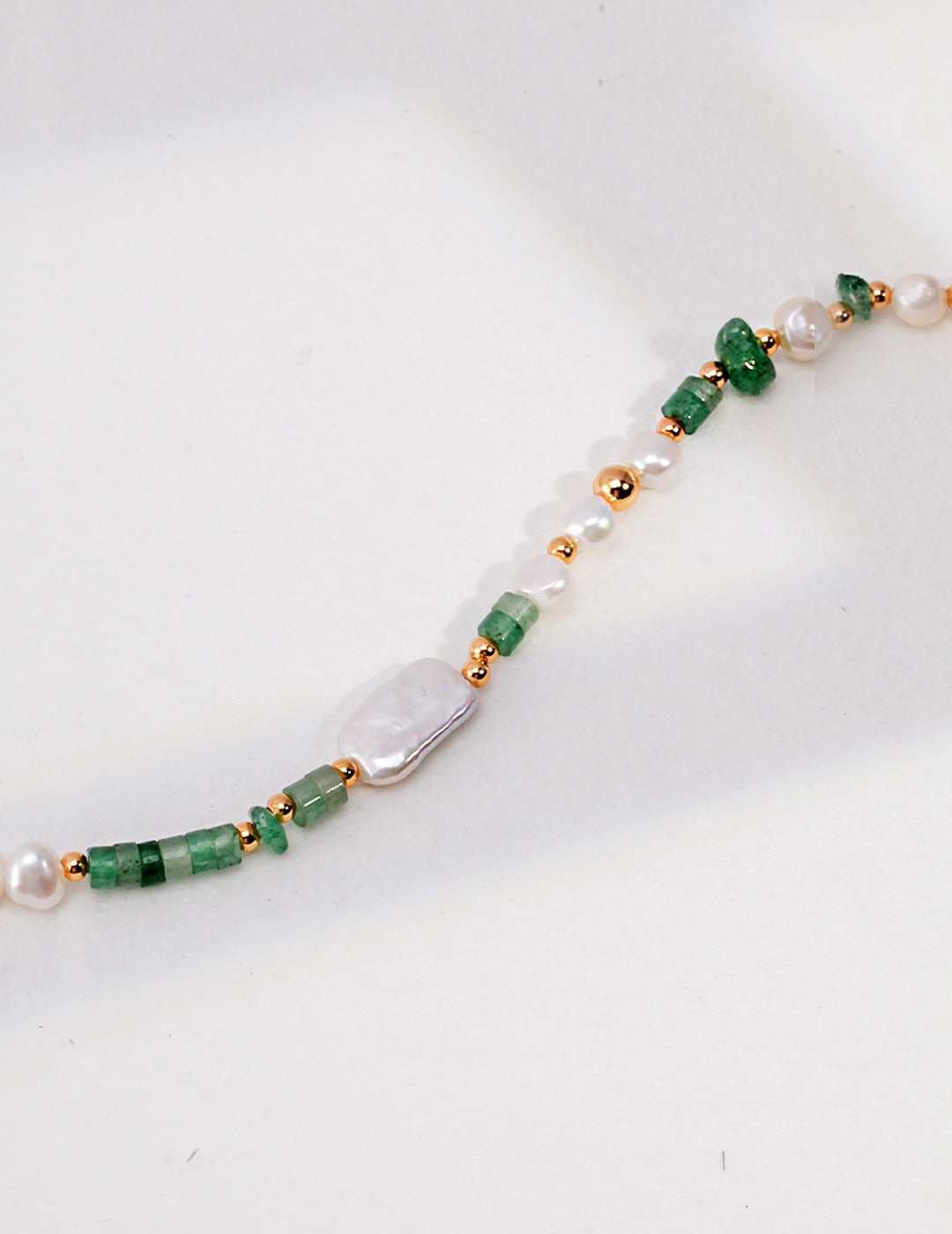 6.0-10.0mm Baroque Pearl Jade Crystal Beaded Necklace