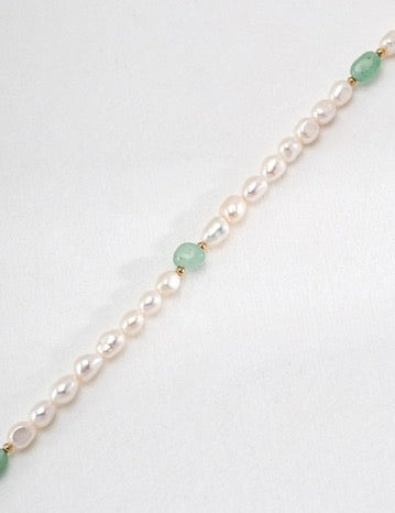 6.0-8.0mm Freshwater Pearl Jade Beaded Necklace