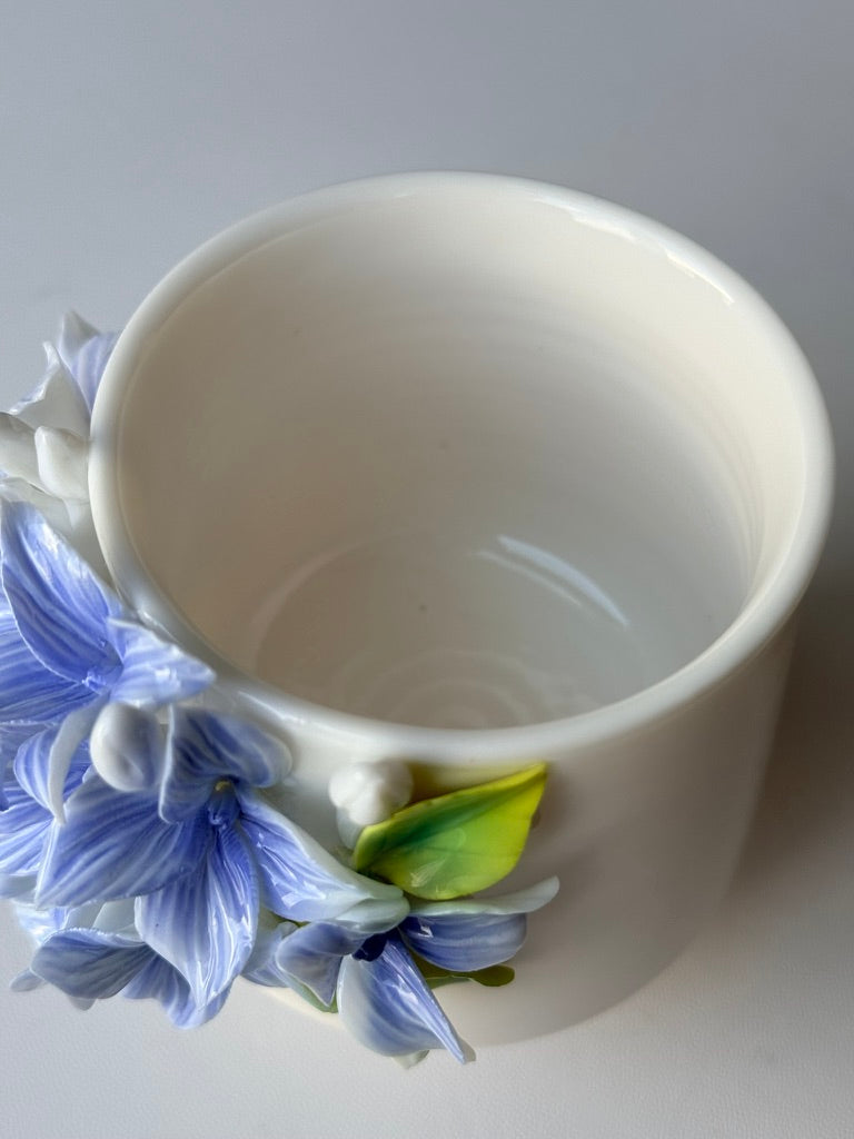 Blue Hydrangea Ceramic Cup