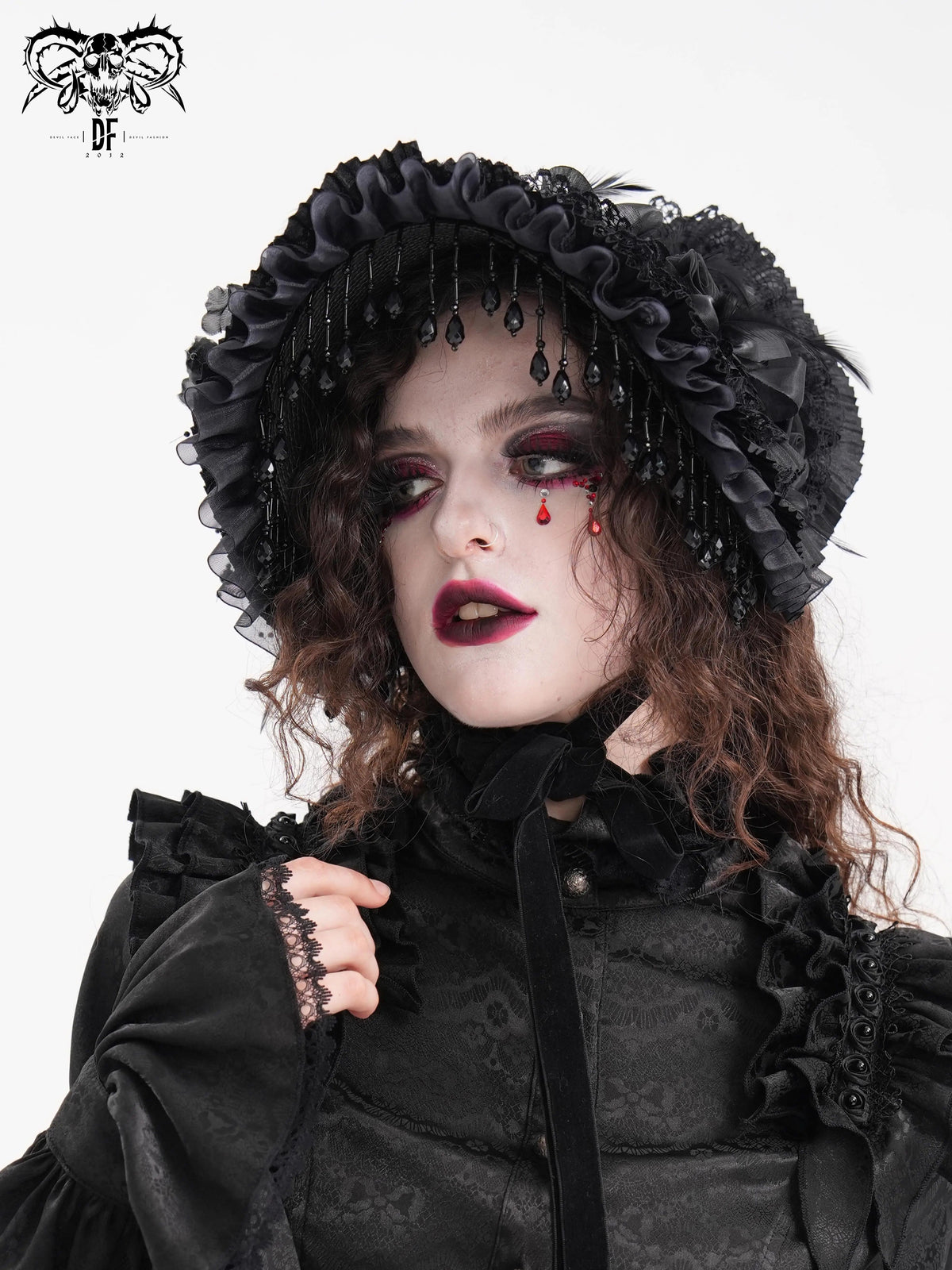Pearl Fringe Widow Hat - DF12GX
