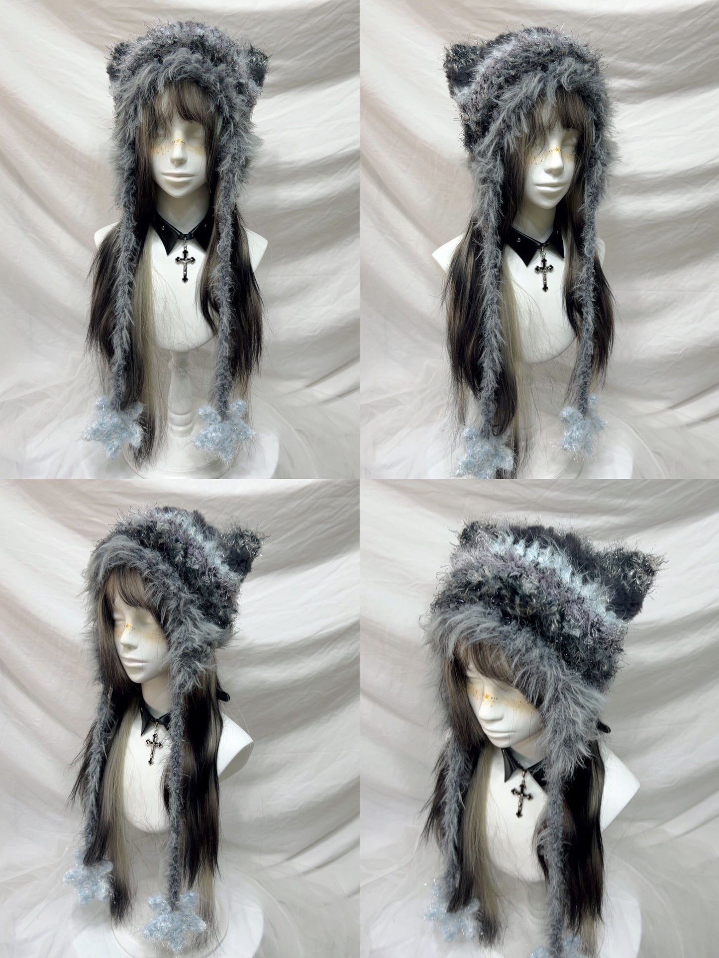 Animal Ear Pom-Pom Crochet Hat